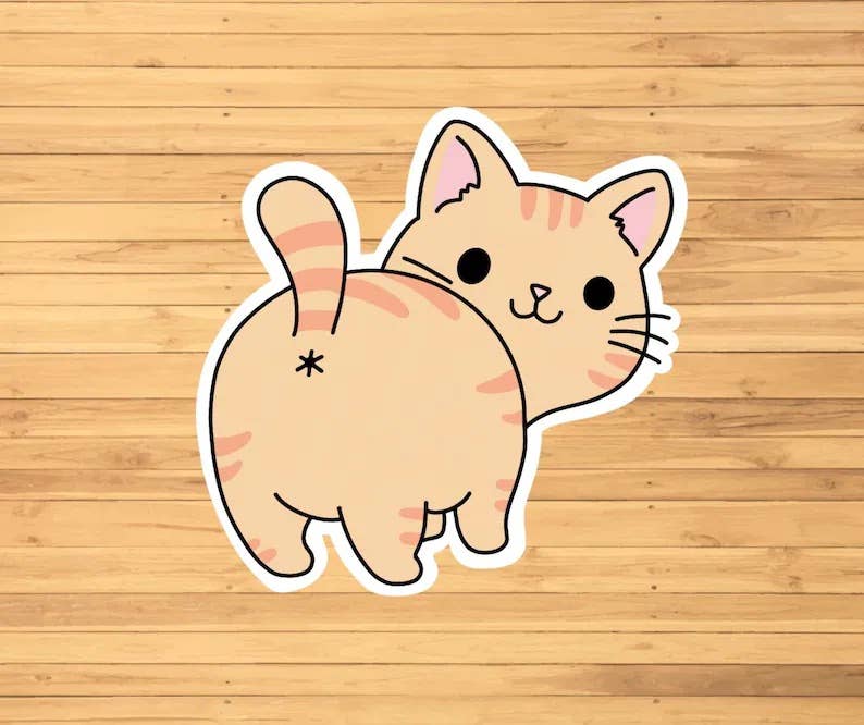 Cat Butt Funny Sticker