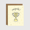 You Did It Trophy Sticker Card