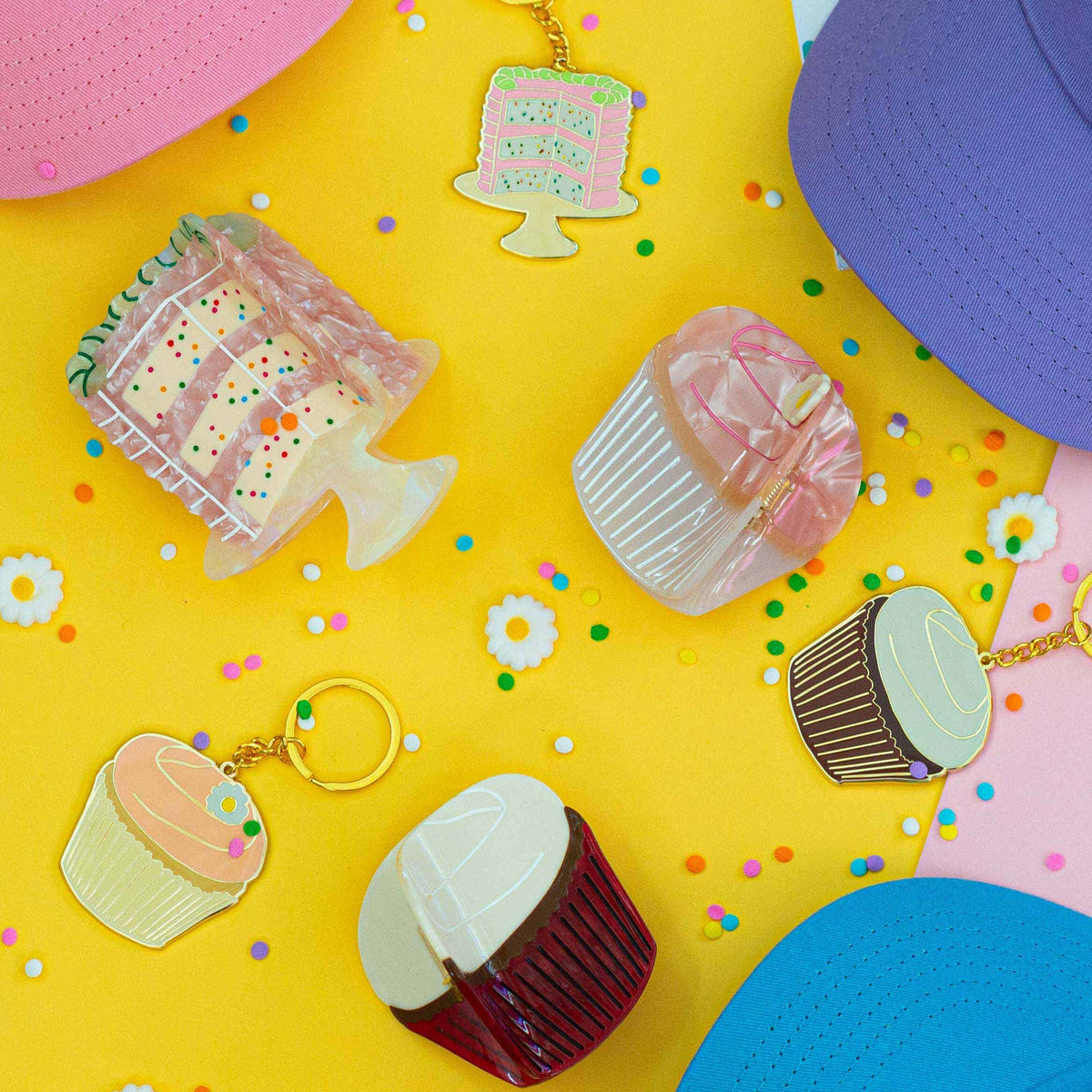 Large Confetti Cake Hair Claw Clip