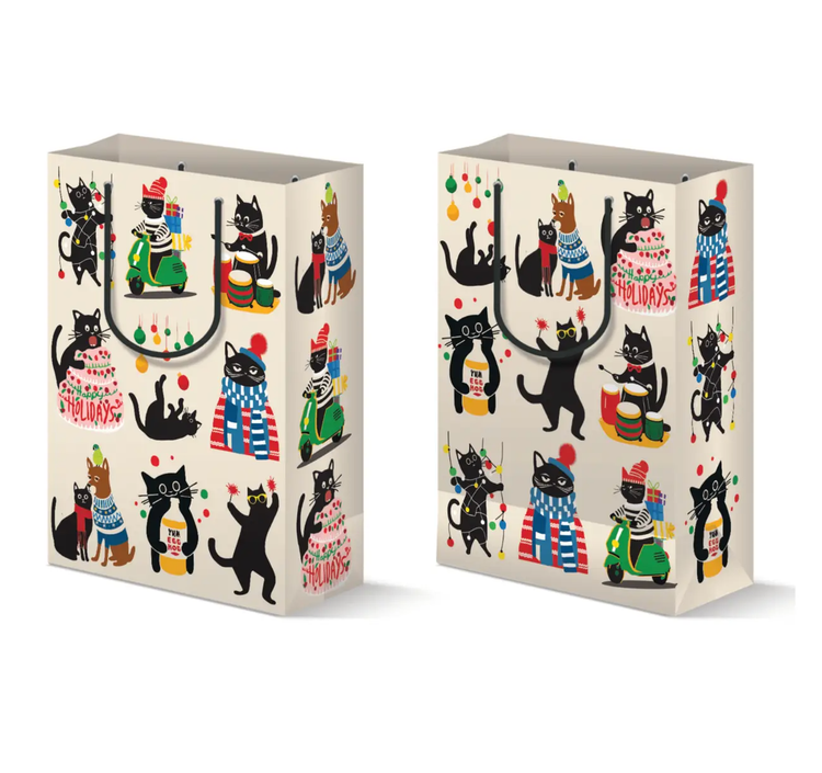 Christmas Cats Holiday Gift Bag