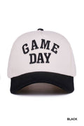 Embroidered 'Game Day' Cap: Black