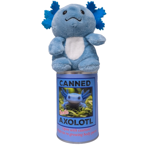 Canned Blue Axolotl | Stuffed Animal Plush w/Jokes