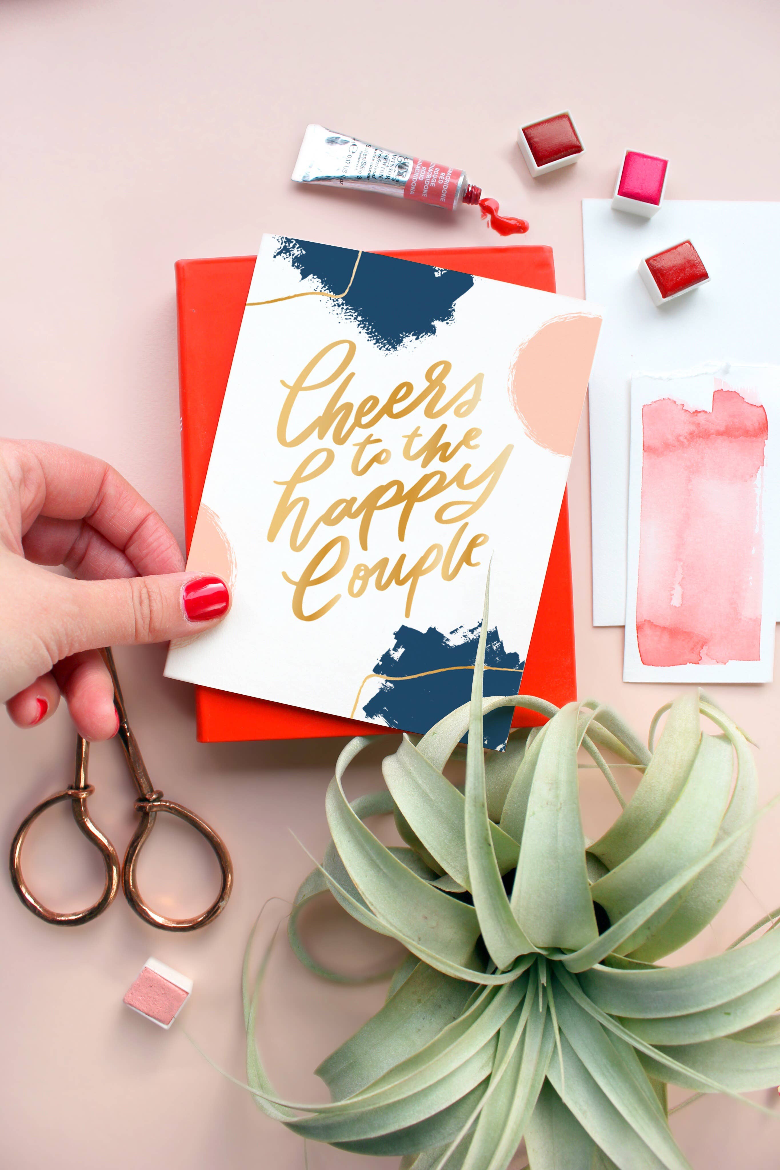 Happy Couple Cheers Card