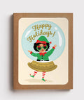 Snow Globe Elf Holiday - box set of 8 Christmas cards
