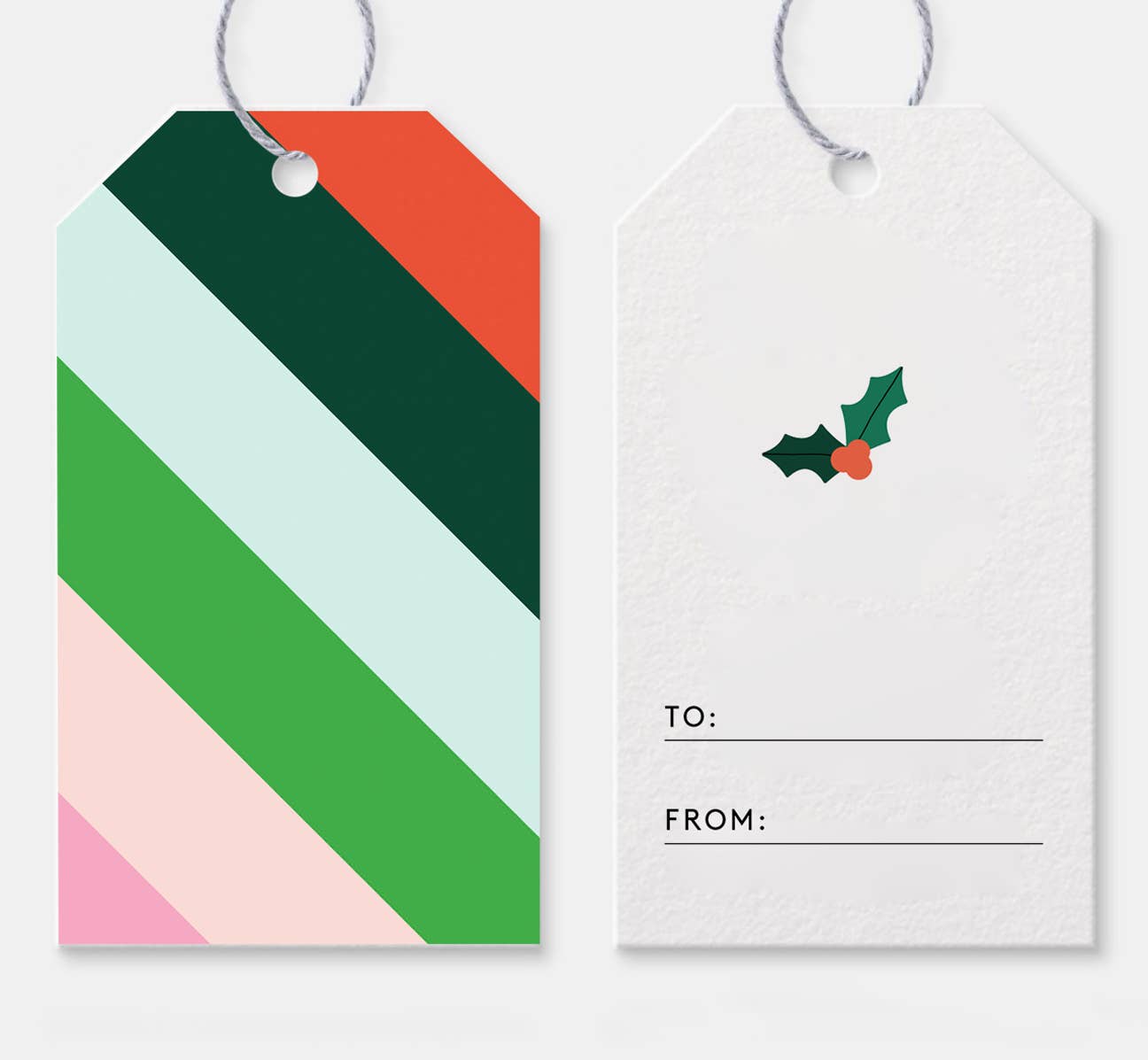 Holiday Stripes Gift Tag