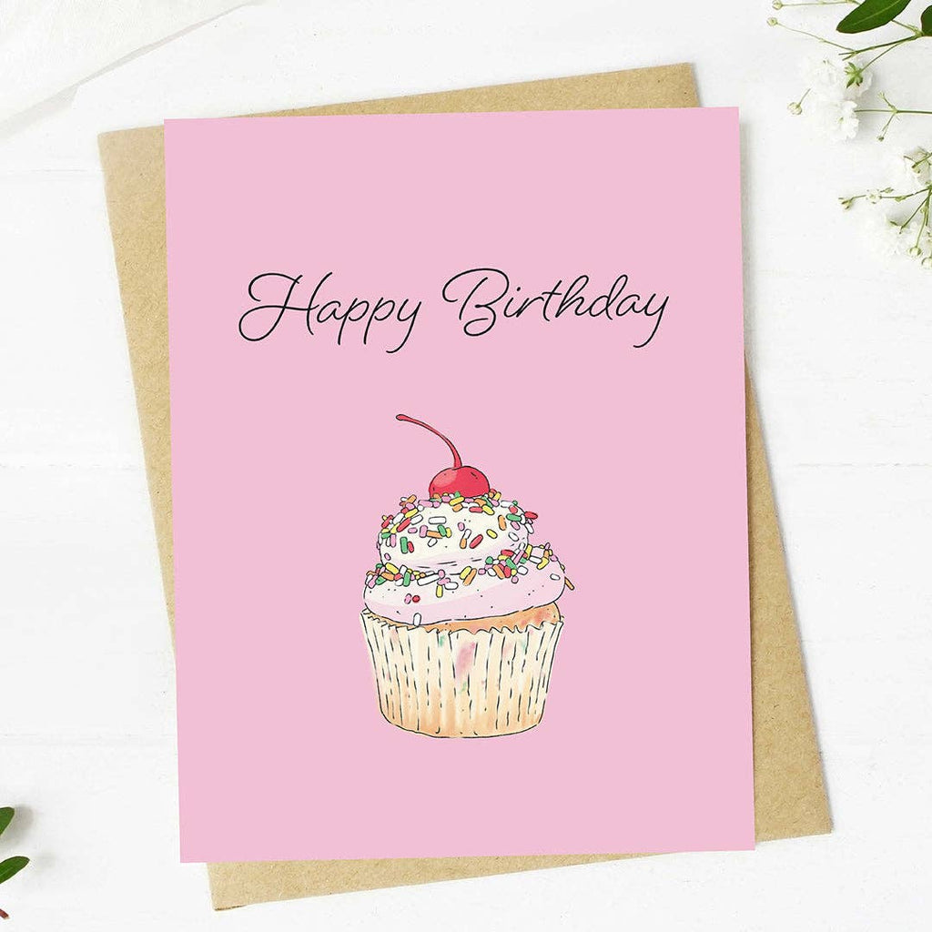 Happy Birthday Cupcake Greeting Card