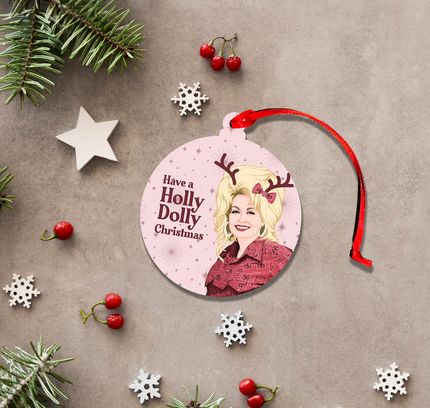 Holly Dolly Xmas -  Tree Ornament