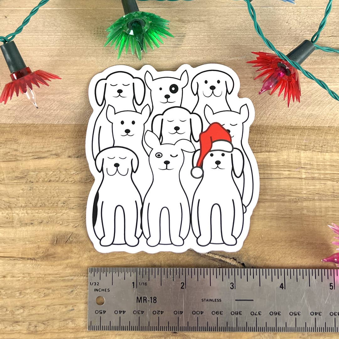 Santa Dog Sticker