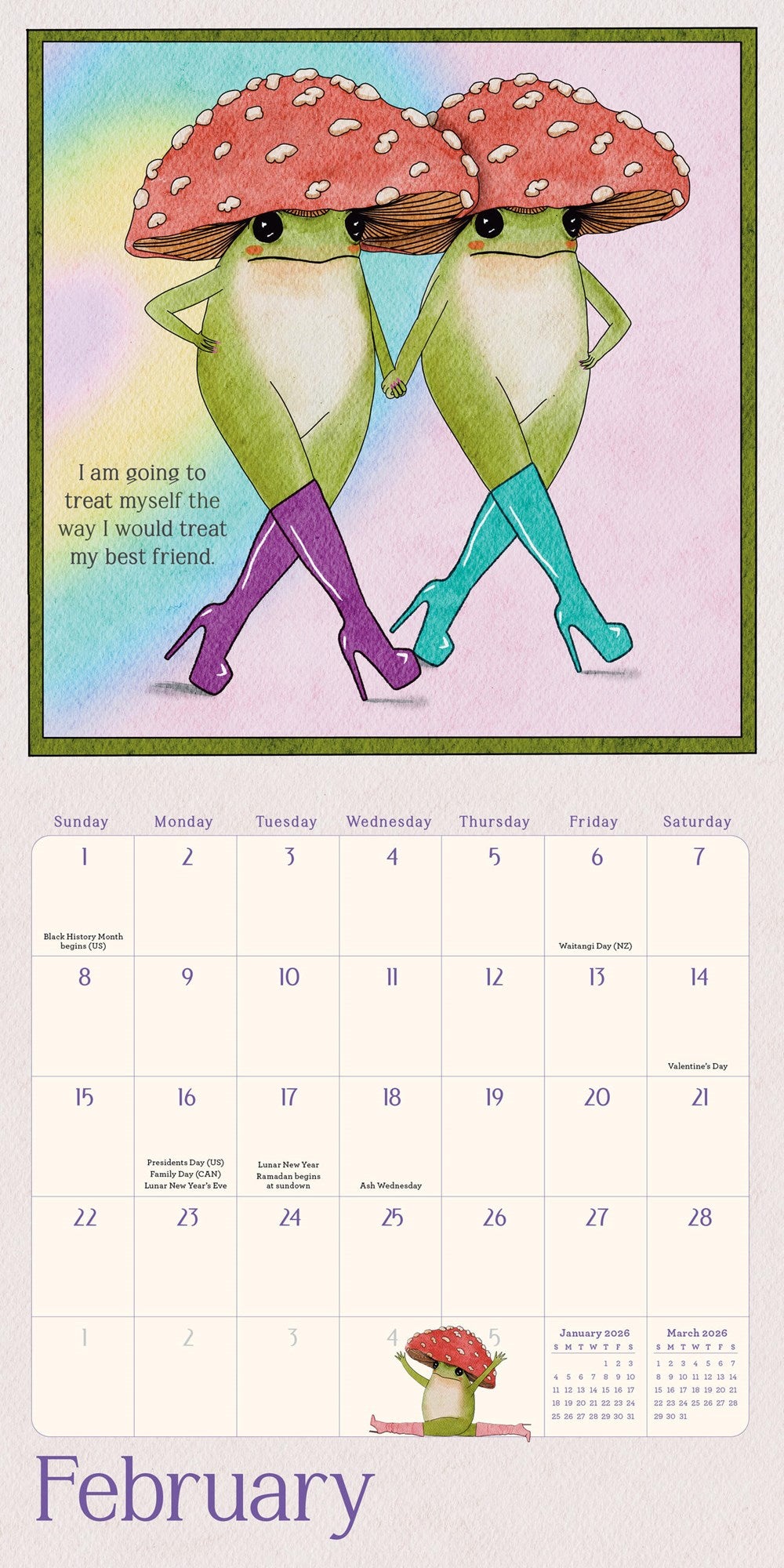 The Little Frog's Guide to Self-Care 2026 Mini Calendar