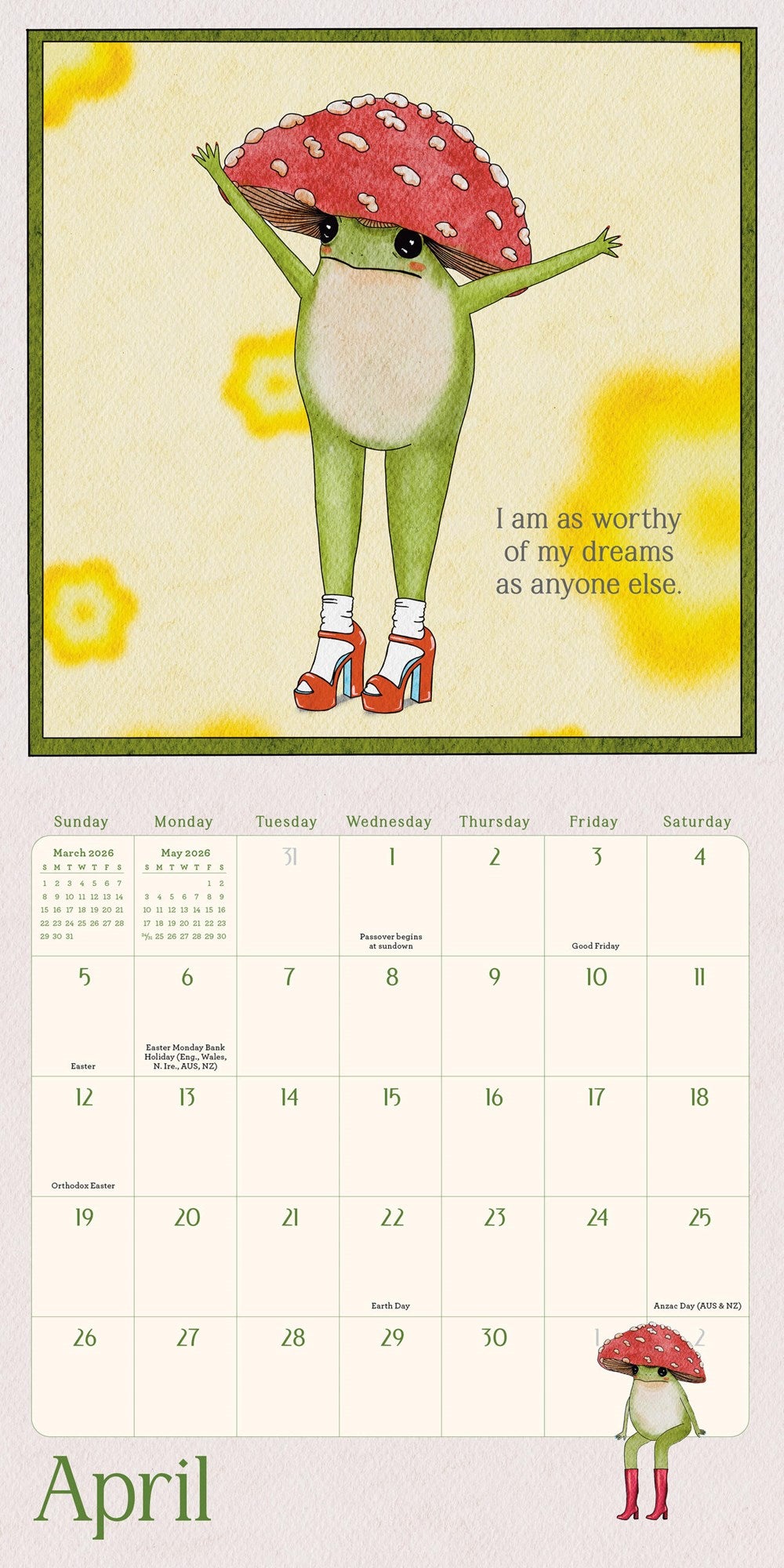 The Little Frog's Guide to Self-Care 2026 Mini Calendar