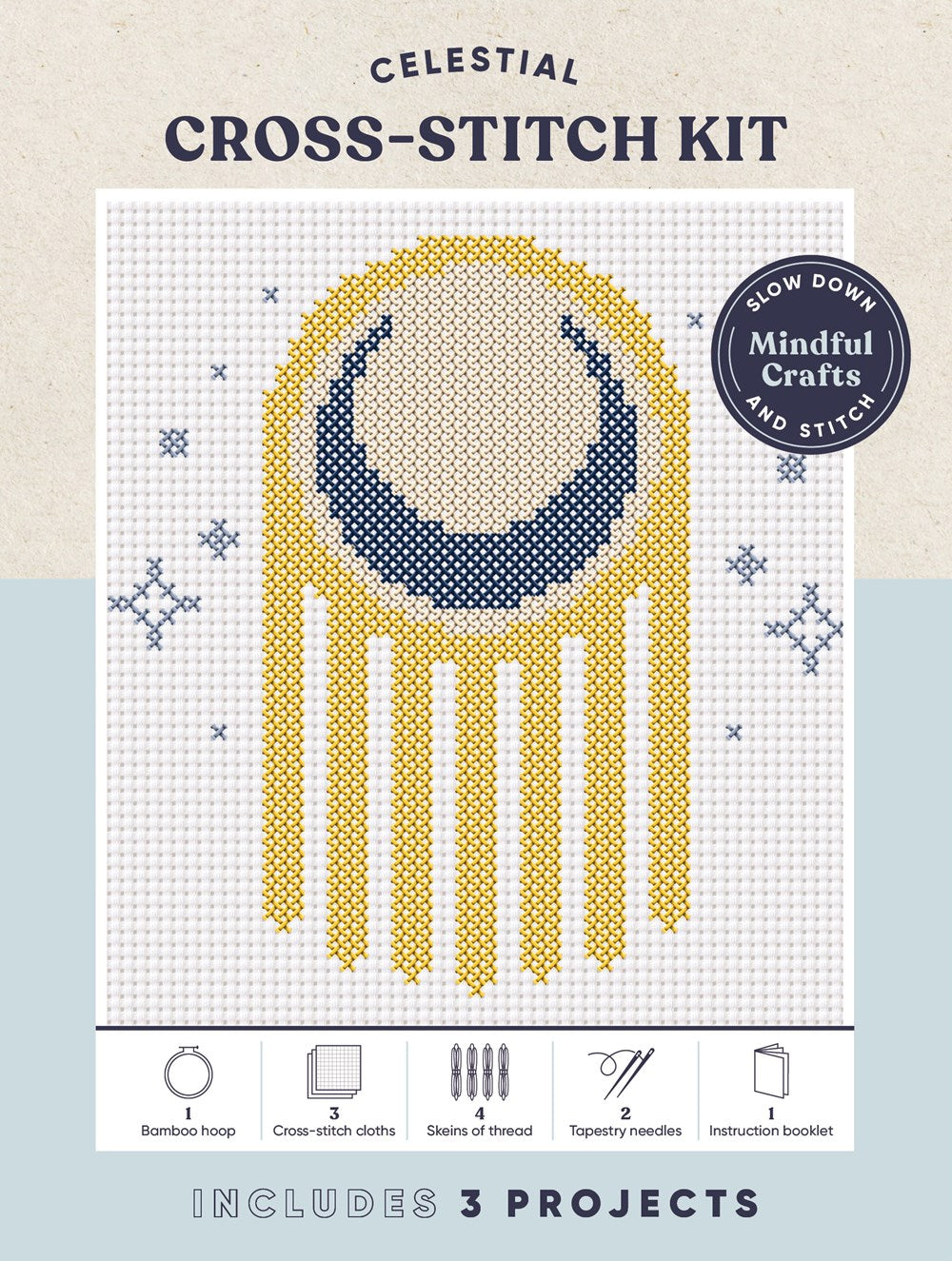 Mindful Crafts: Celestial Cross-Stitch Kit