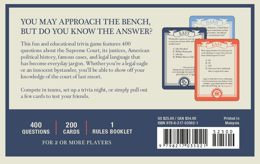 Supreme Court Trivia: 400 Questions to Test Your Knowledge of America's Highest Court image 1