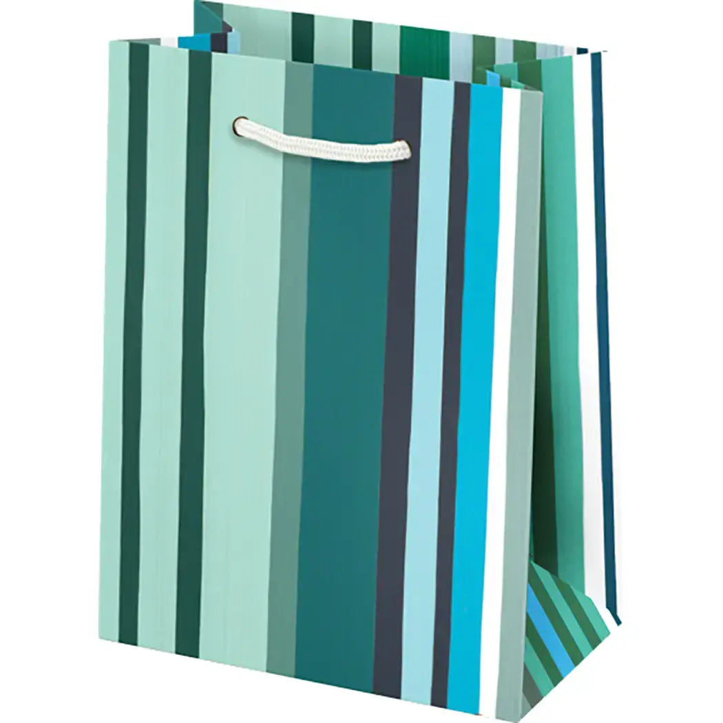Green Stripes Gift Bag: Medium