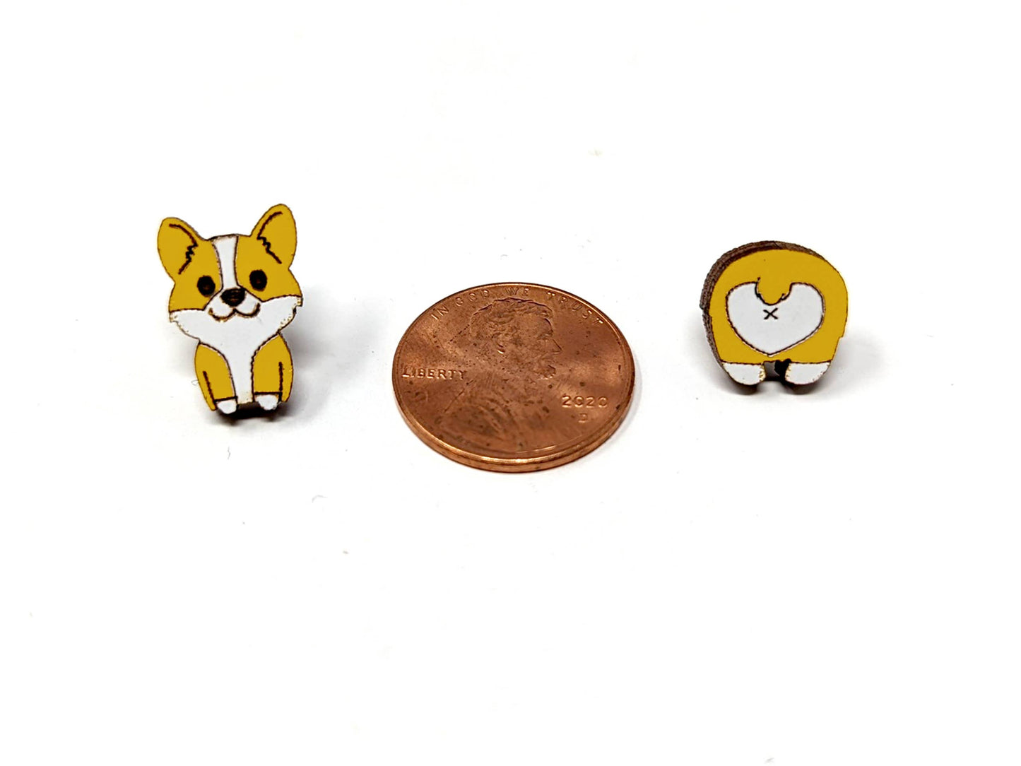 Corgi Butt Stud Wood Earrings