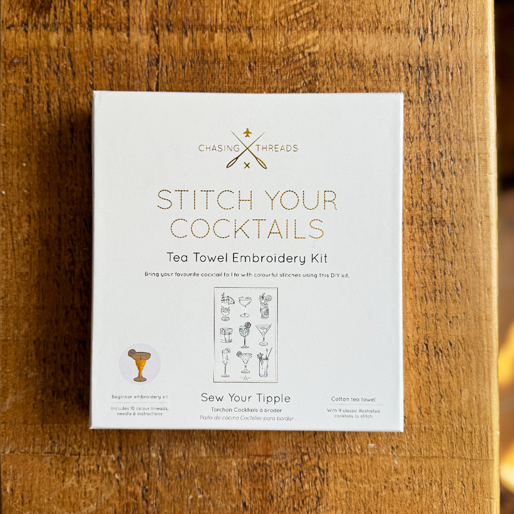 Stitch Your Cocktails Tea Towel
