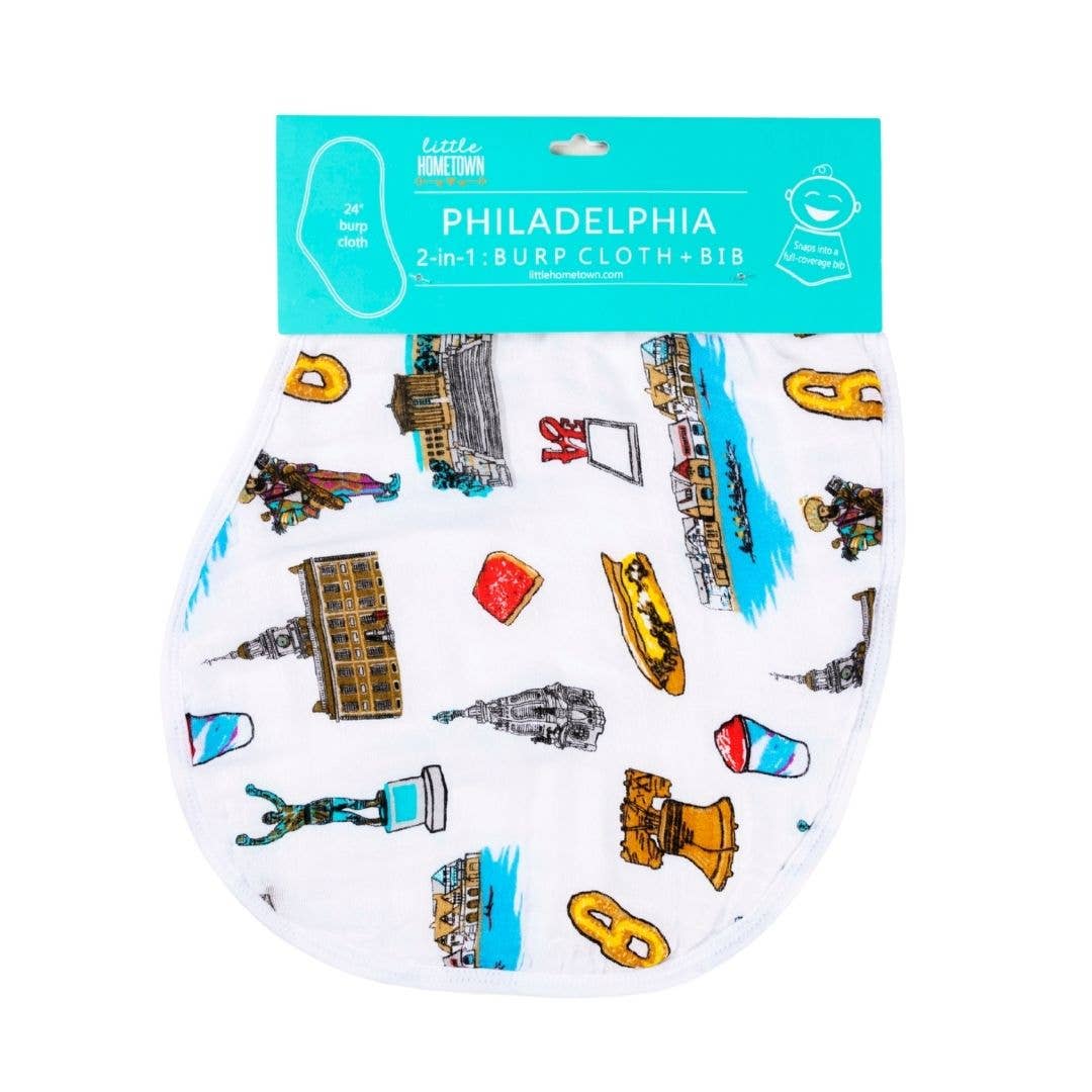 Philadelphia Baby: 2-in-1 Burp Cloth and Bib (Unisex)