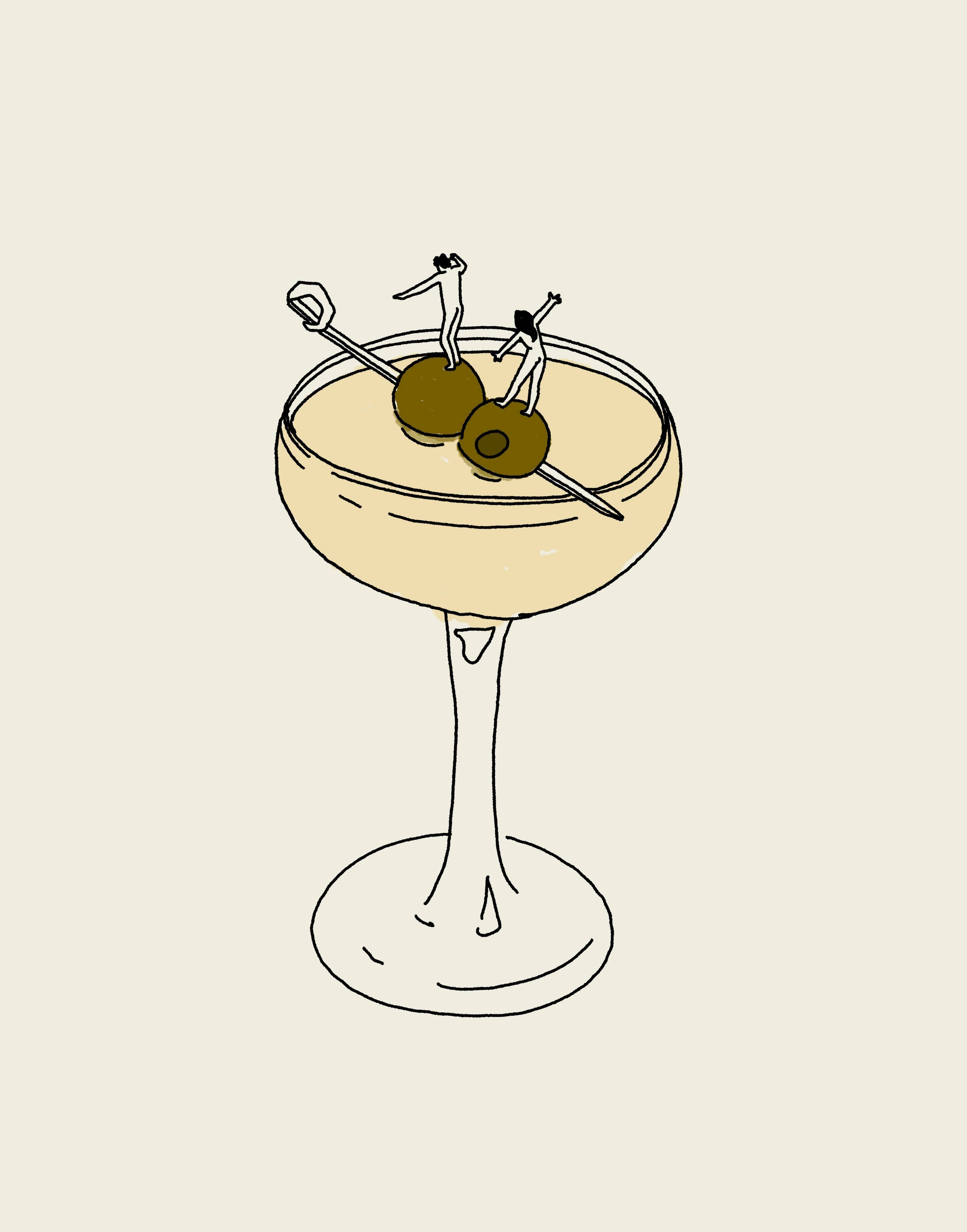 Classic Cocktail Wall Art: 8x10