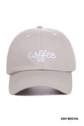 Embroidered 'Coffee' Cap : Ash Mocha