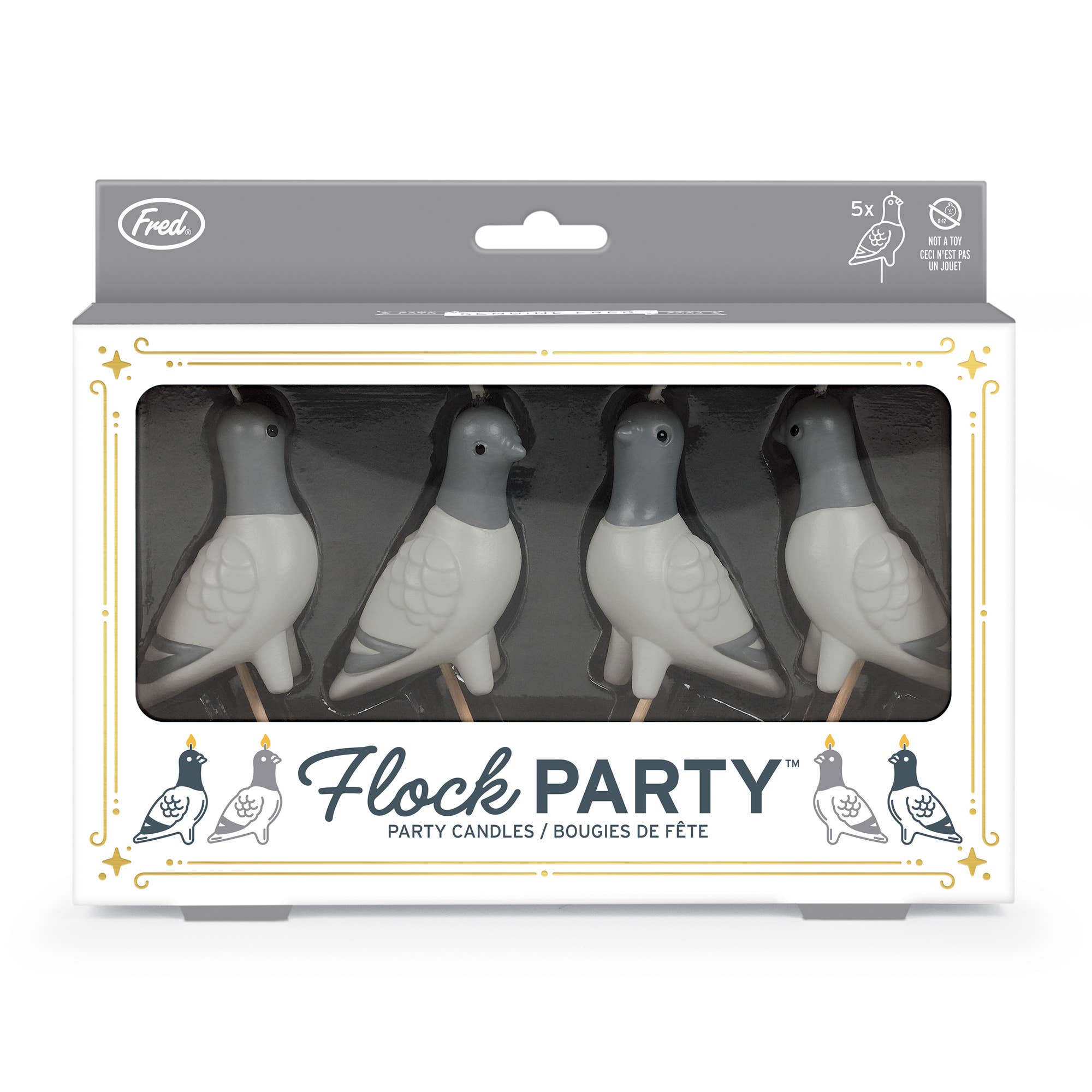 FLOCK PARTY Pigeon Candles - Set of 4