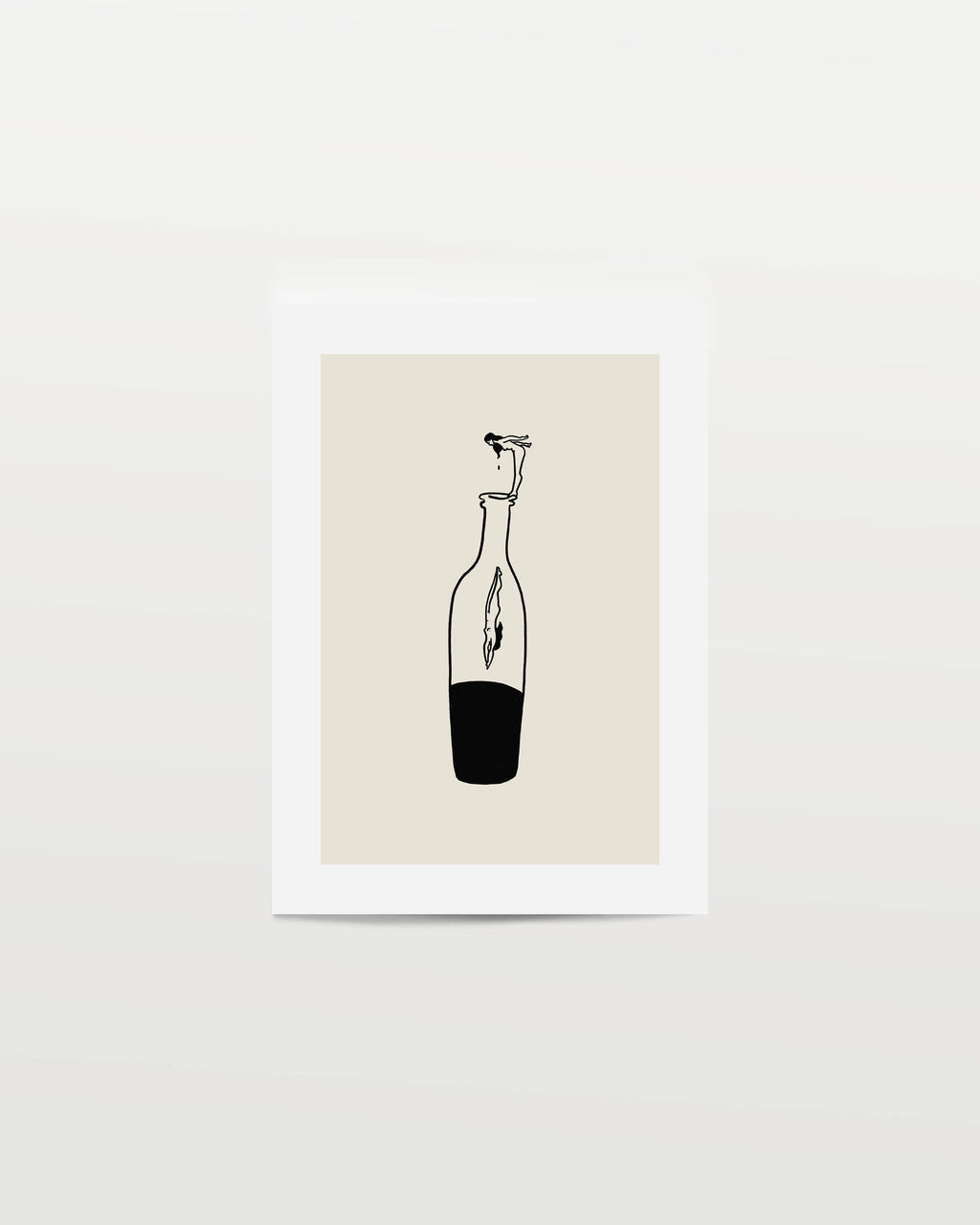 Wine Dive Minimal Modern Art Print: 5x7