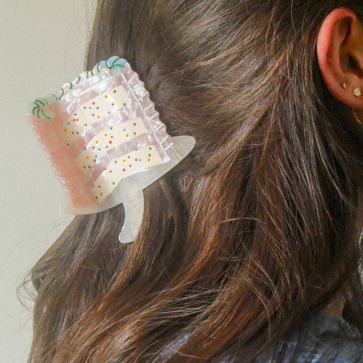 Large Confetti Cake Hair Claw Clip