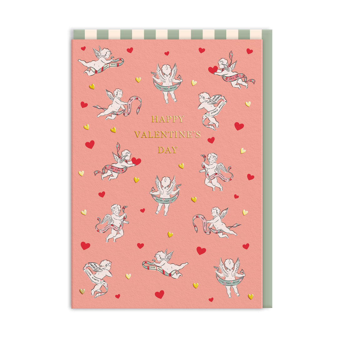 Happy Valentine's Day Cherubs Greeting Card