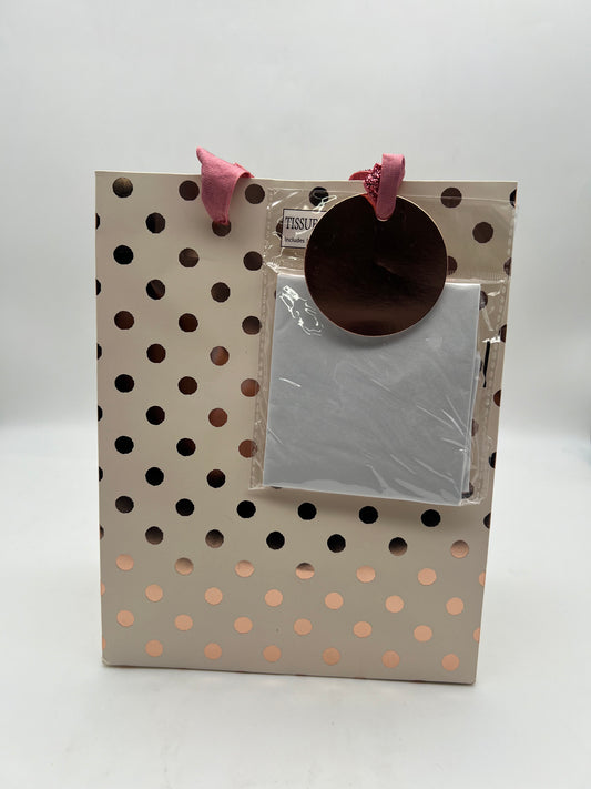 Pink polka dot gift bag