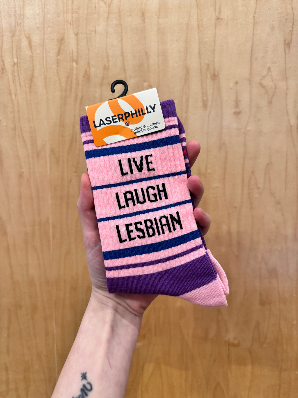 Laser Philly 'Live Laugh Lesbian' Socks