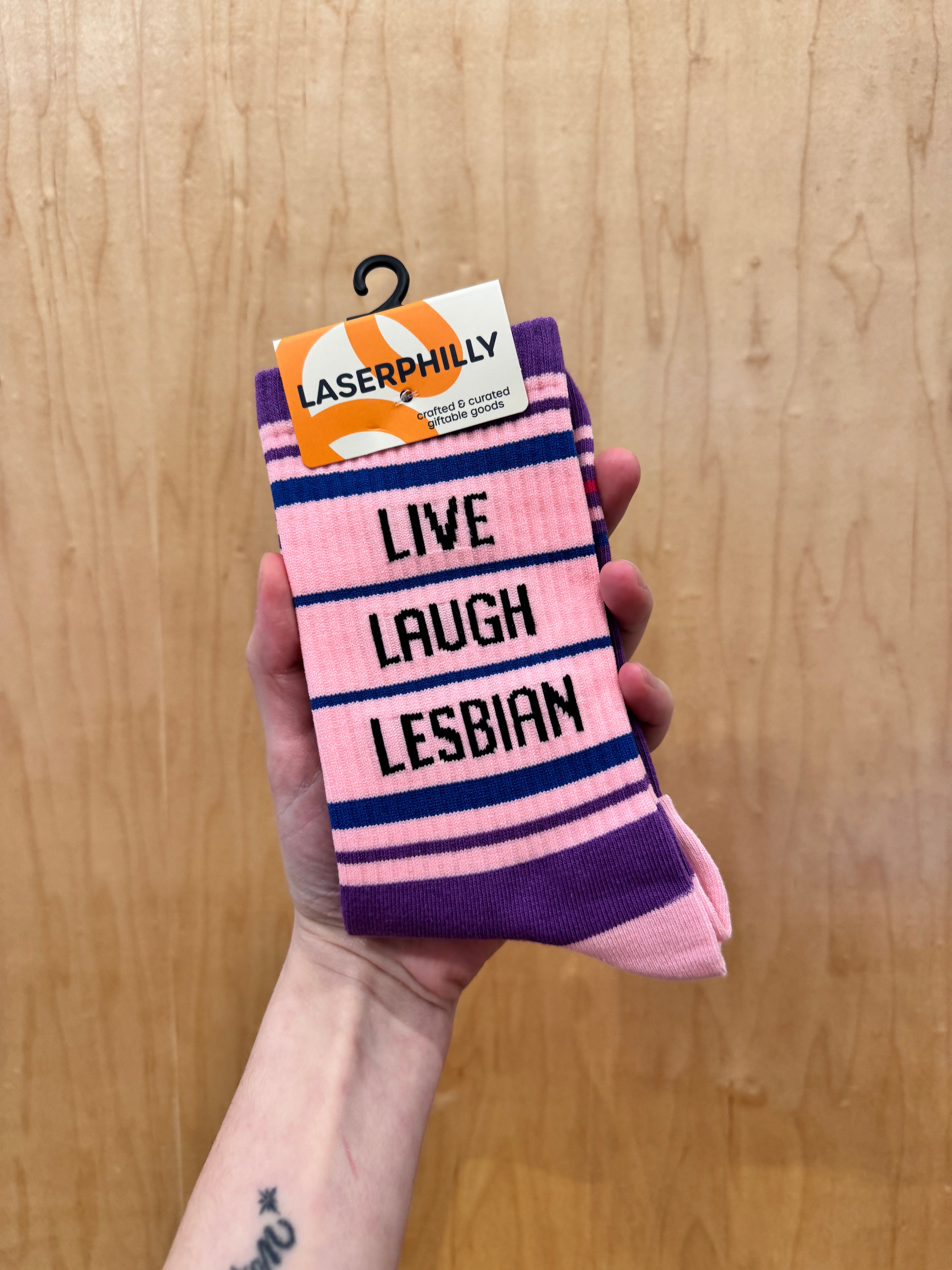 Laser Philly 'Live Laugh Lesbian' Socks