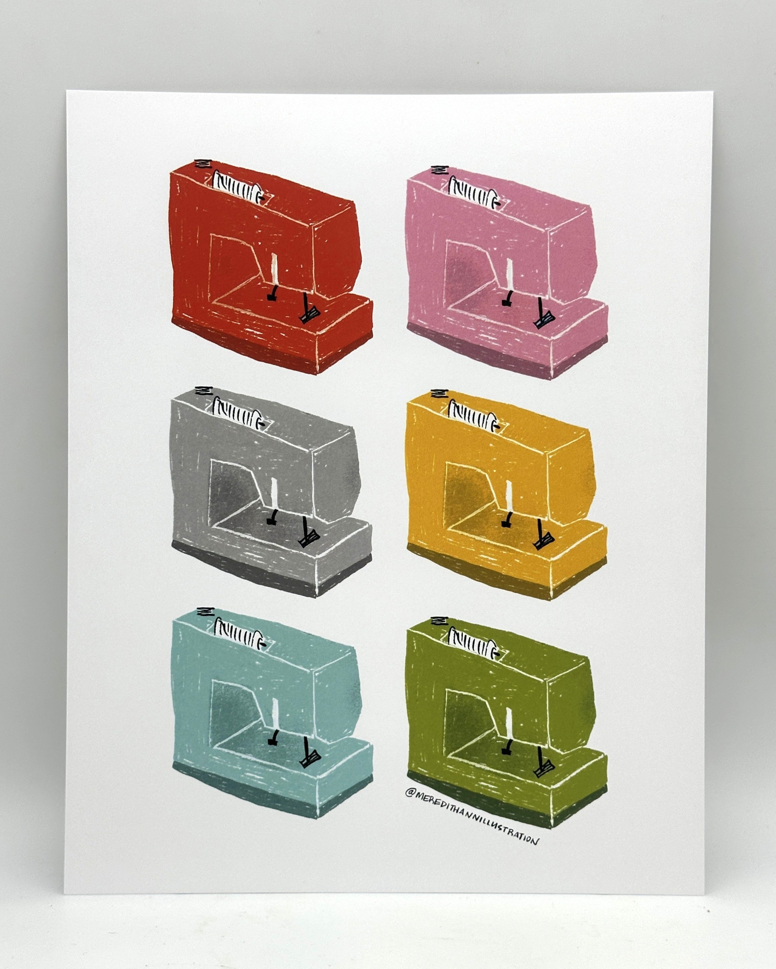 Colorful Sewing Machines Print (8x10 or 11x14)