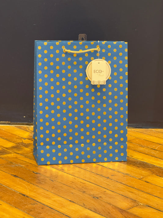 Blue & Gold Polka Dot Bag