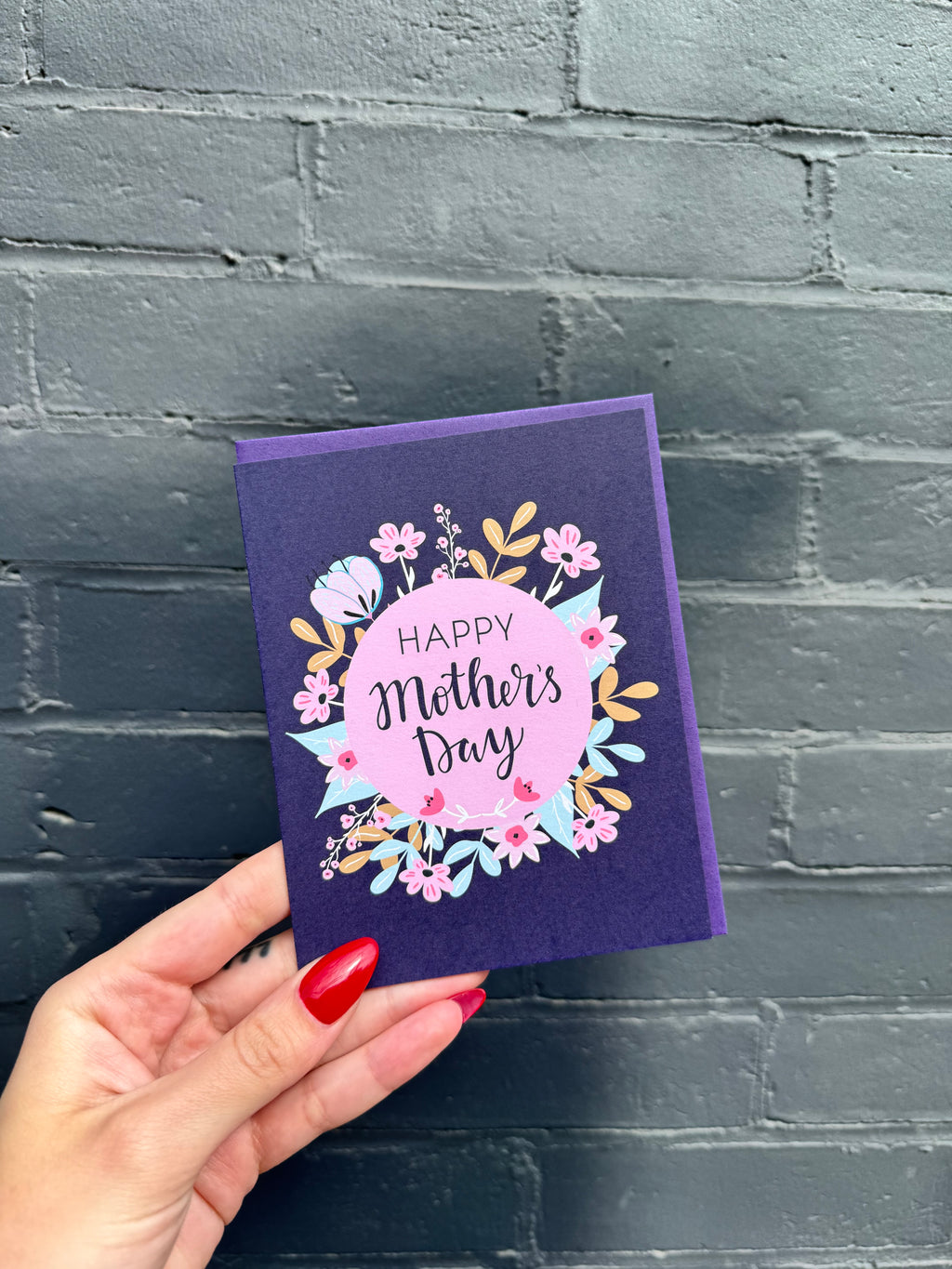 Mother's Day Card in Floral Purple