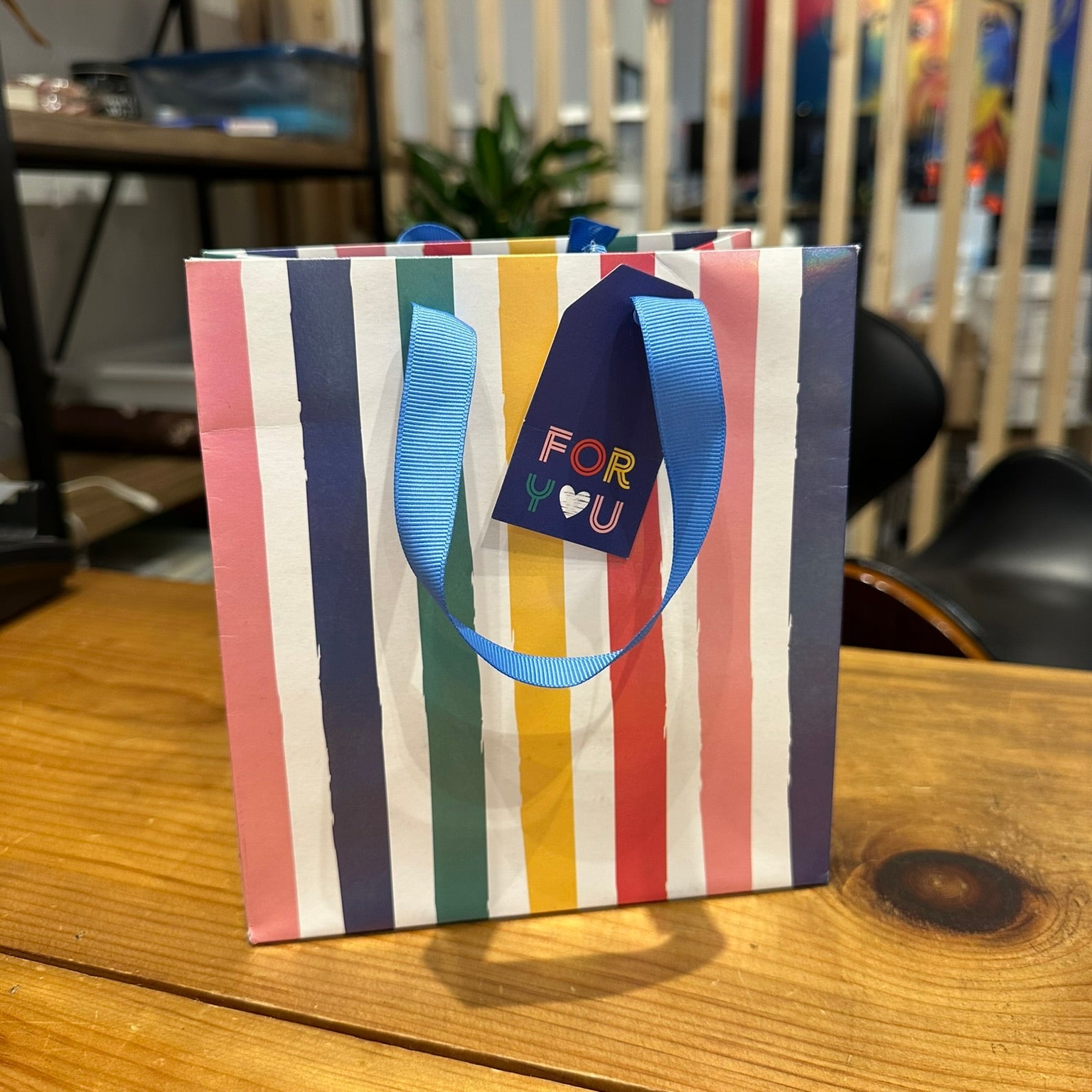 Small Striped Gift Bag