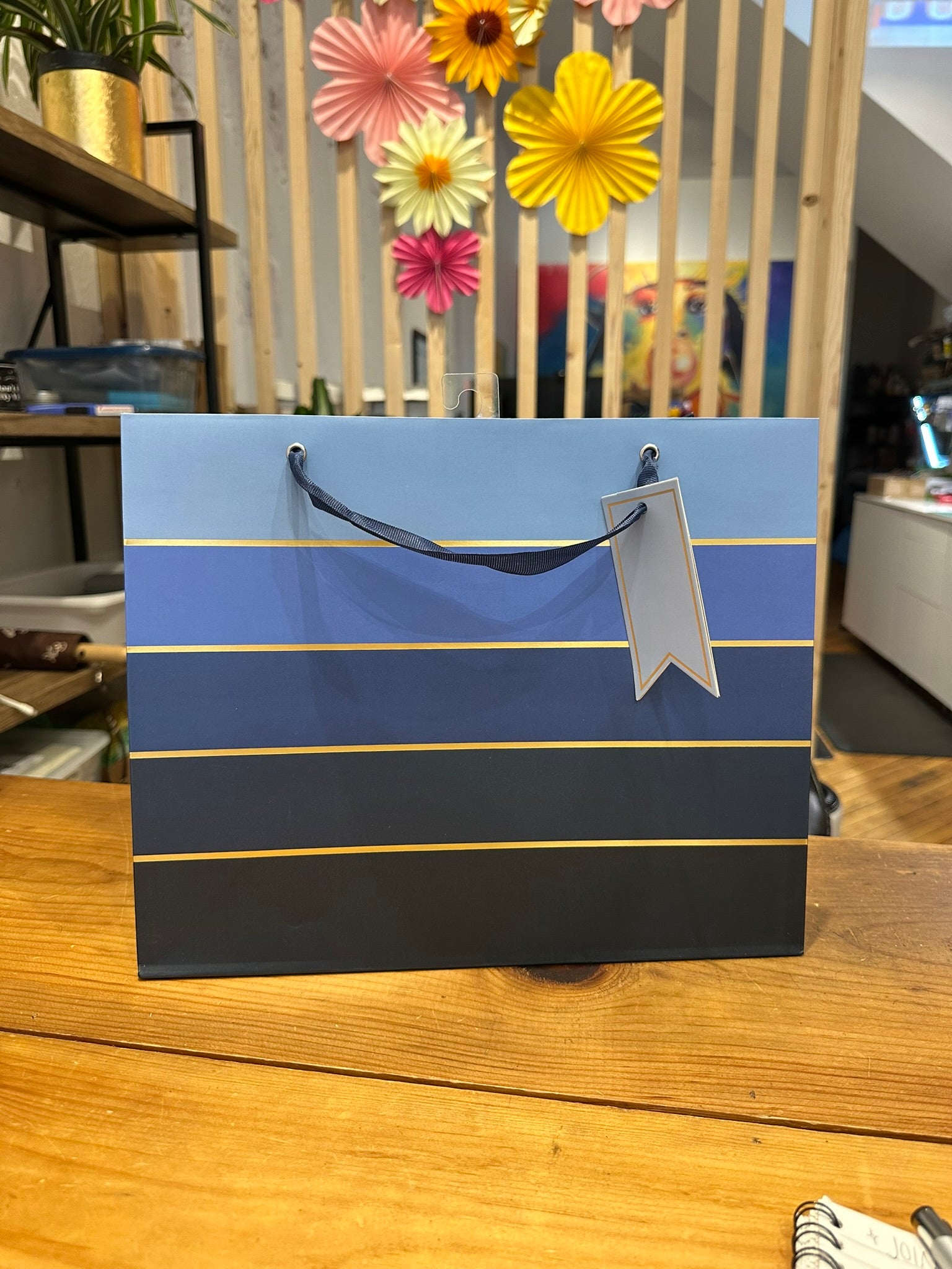 Gradient Blue Gift Bag