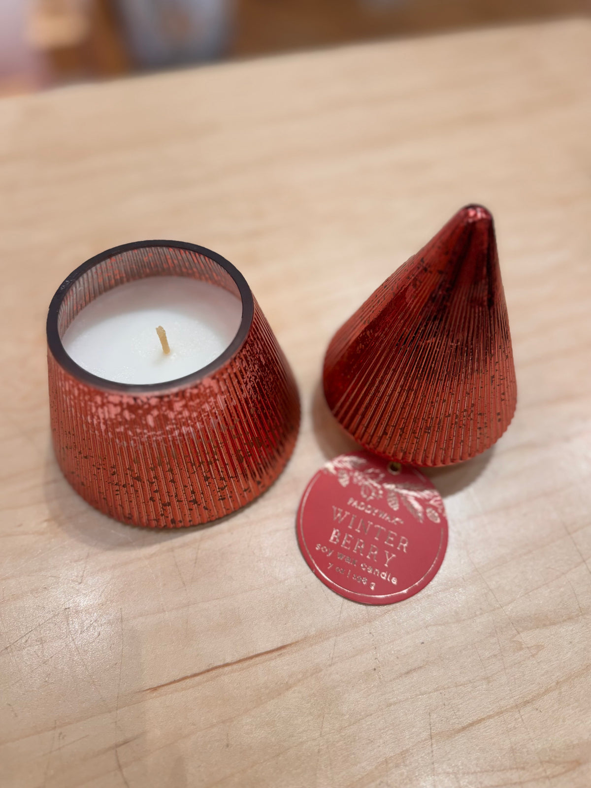 Red Christmas Tree Candle