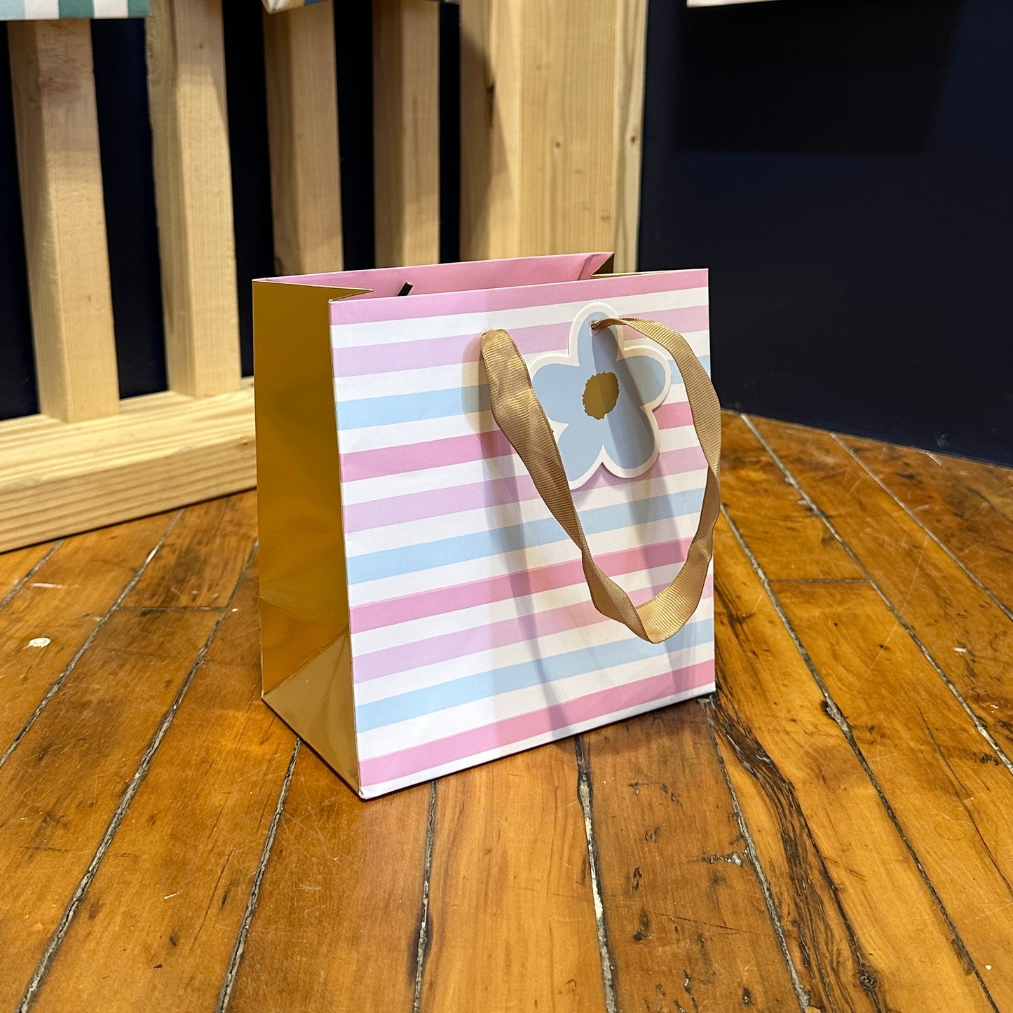 Small Pink Striped Bag