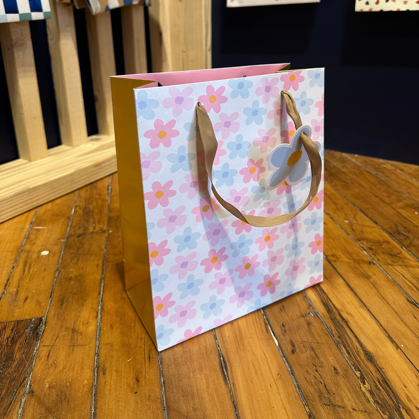 Medium Pink Floral Gift Bag