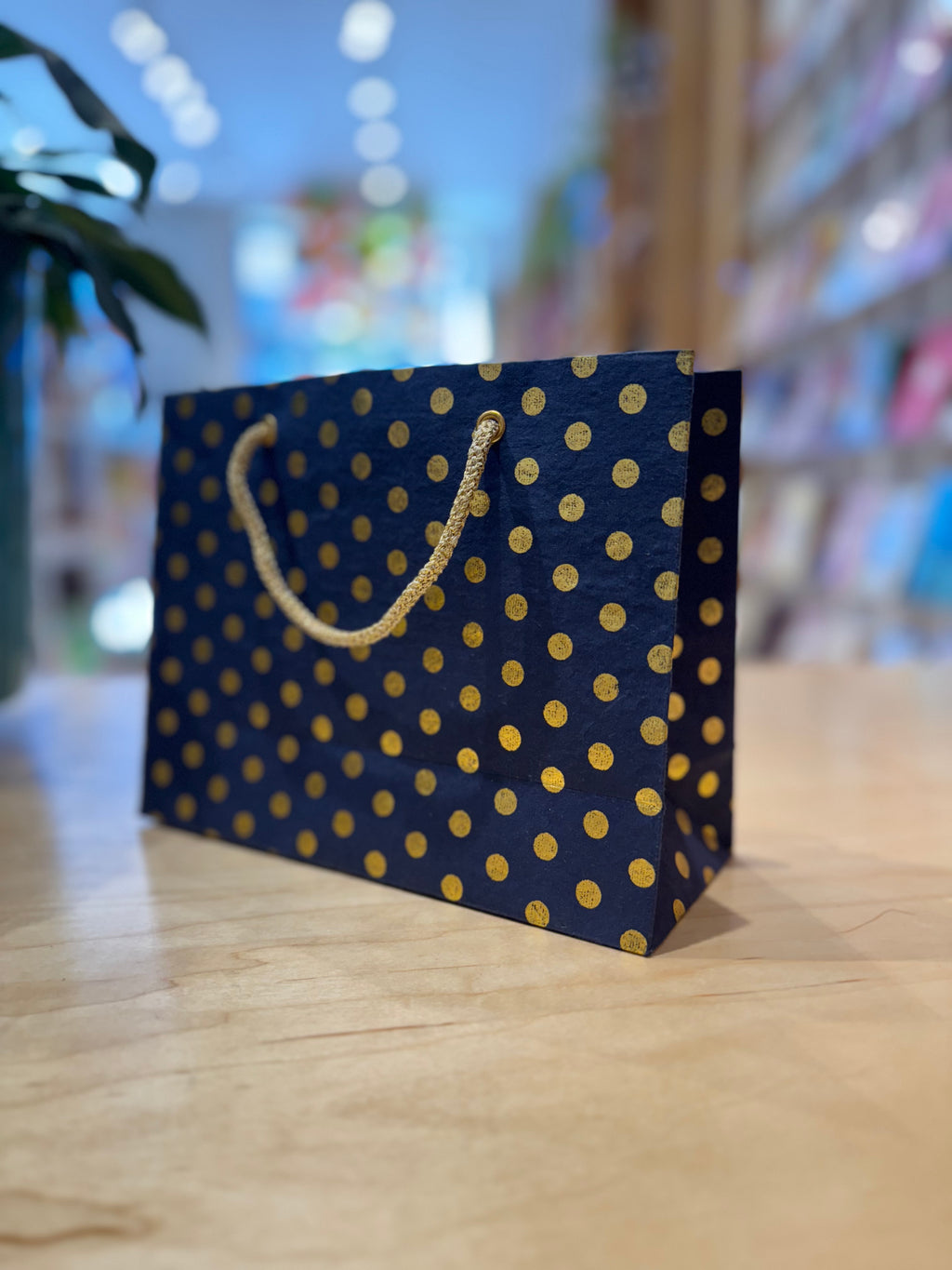 Small Gold Dotted Gift Bag