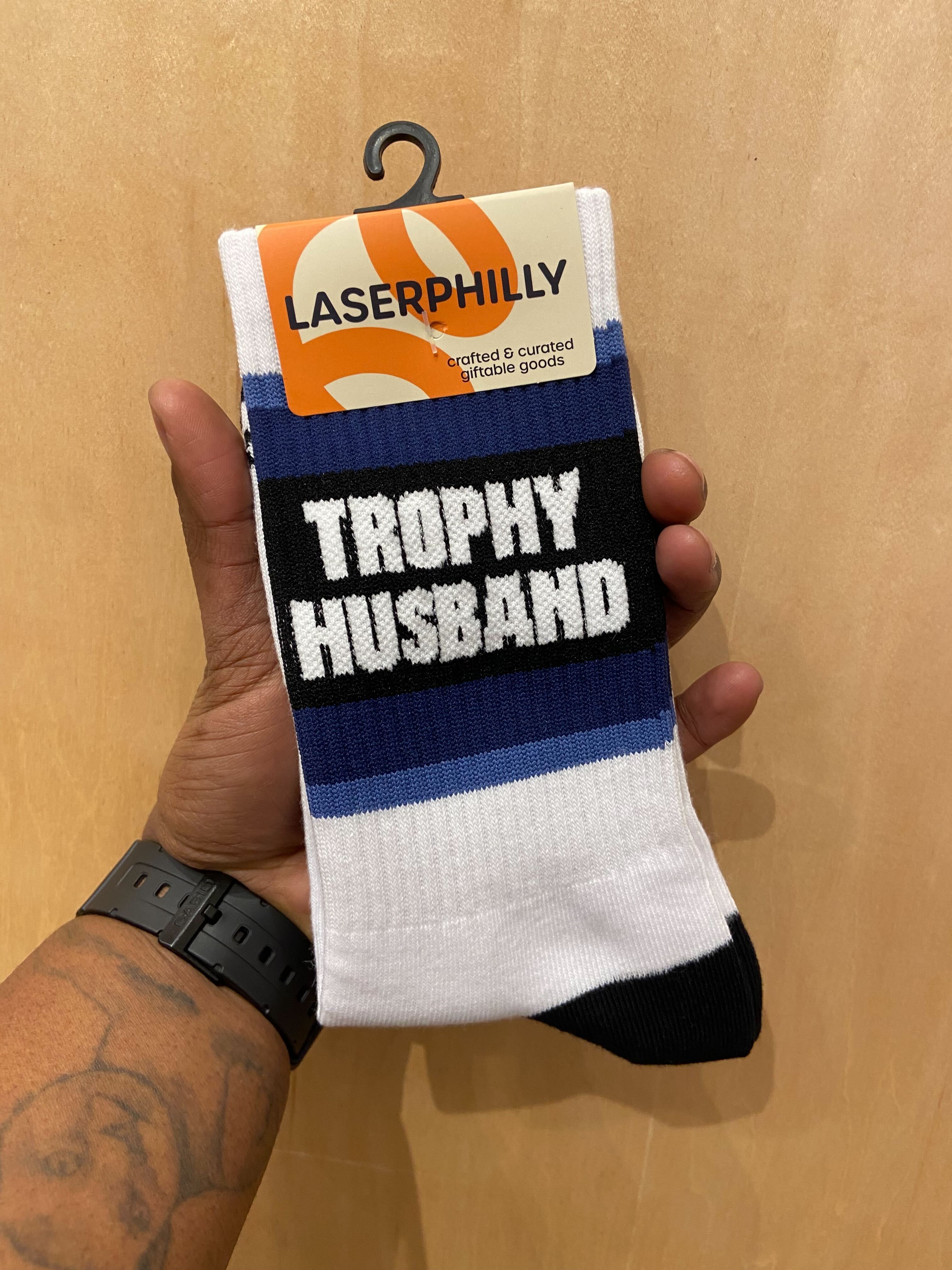 Laser Philly Trophy Husband Socks