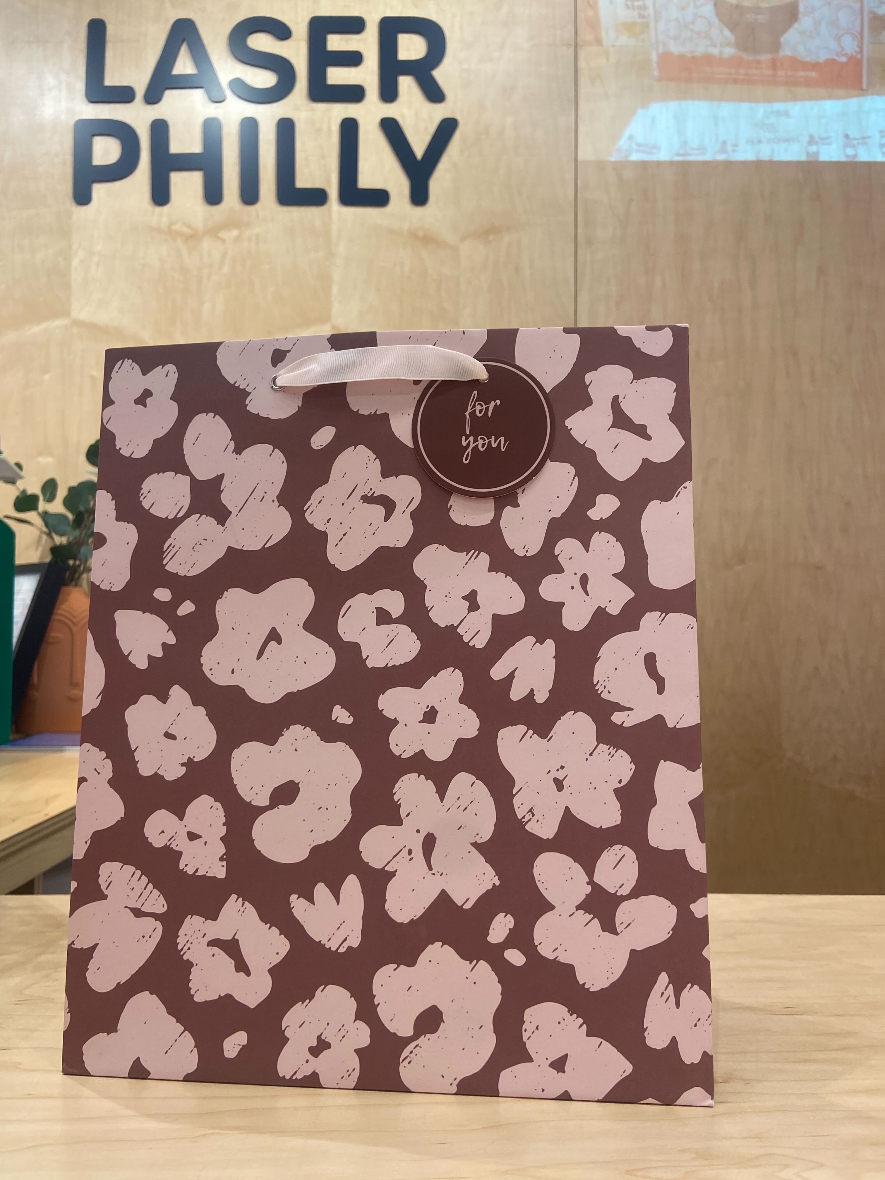 Gift Bag - Brown & Pink Flowers
