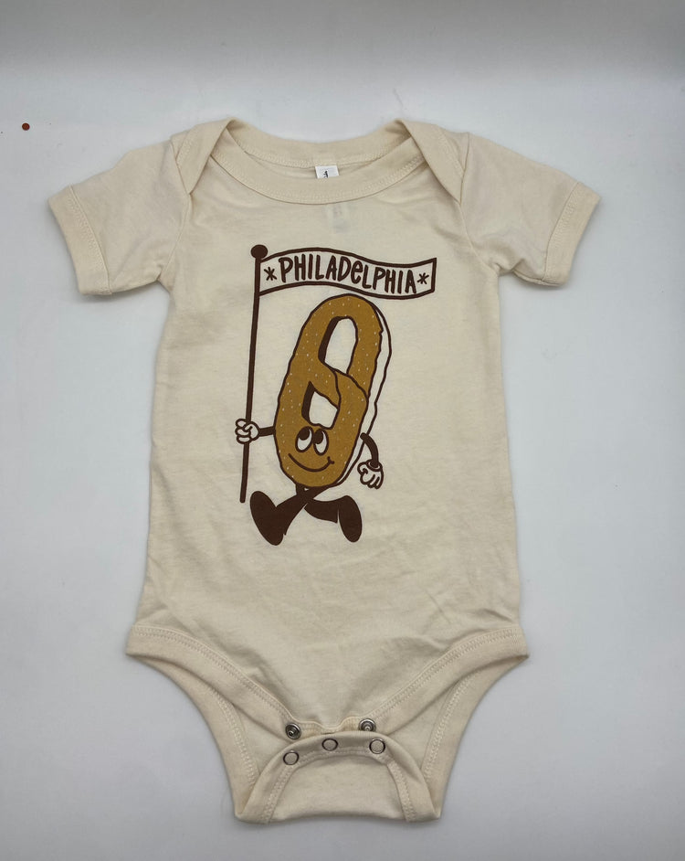 Philly Marching Pretzel onesie (3-6M)