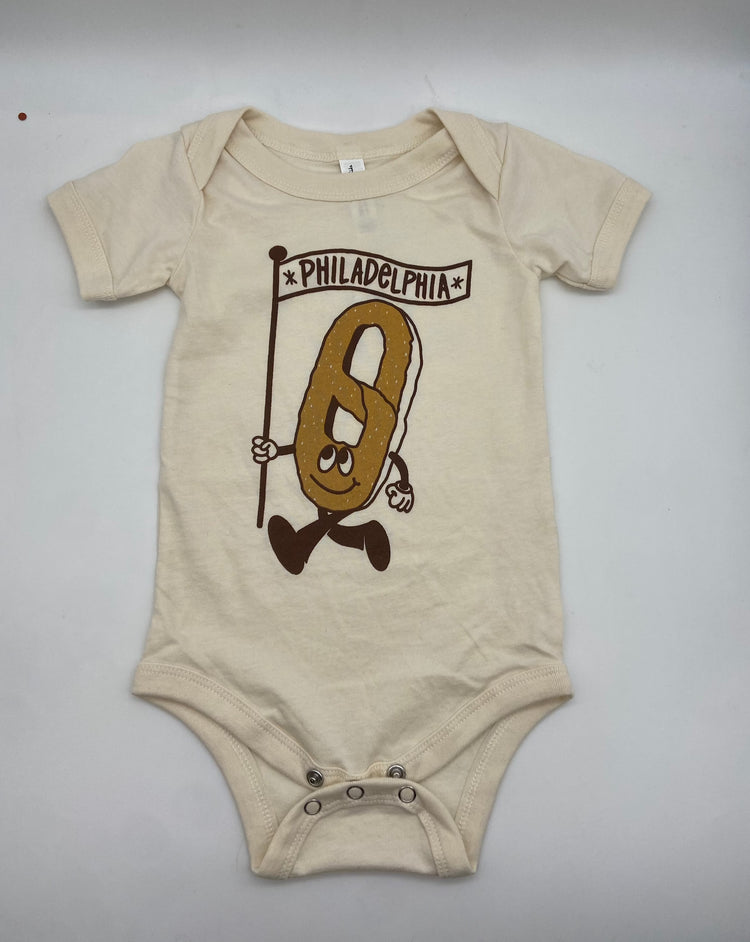 Philly Marching Pretzel onesie (6-12M)