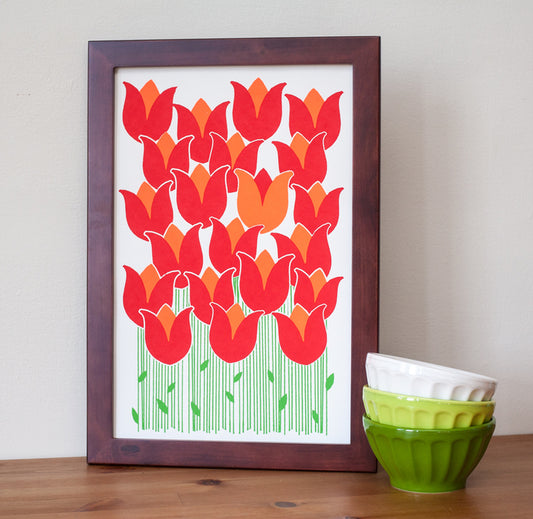 Red Tulips screen print