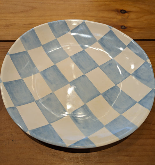 Large Checkered Melamine Plates - Set of 4