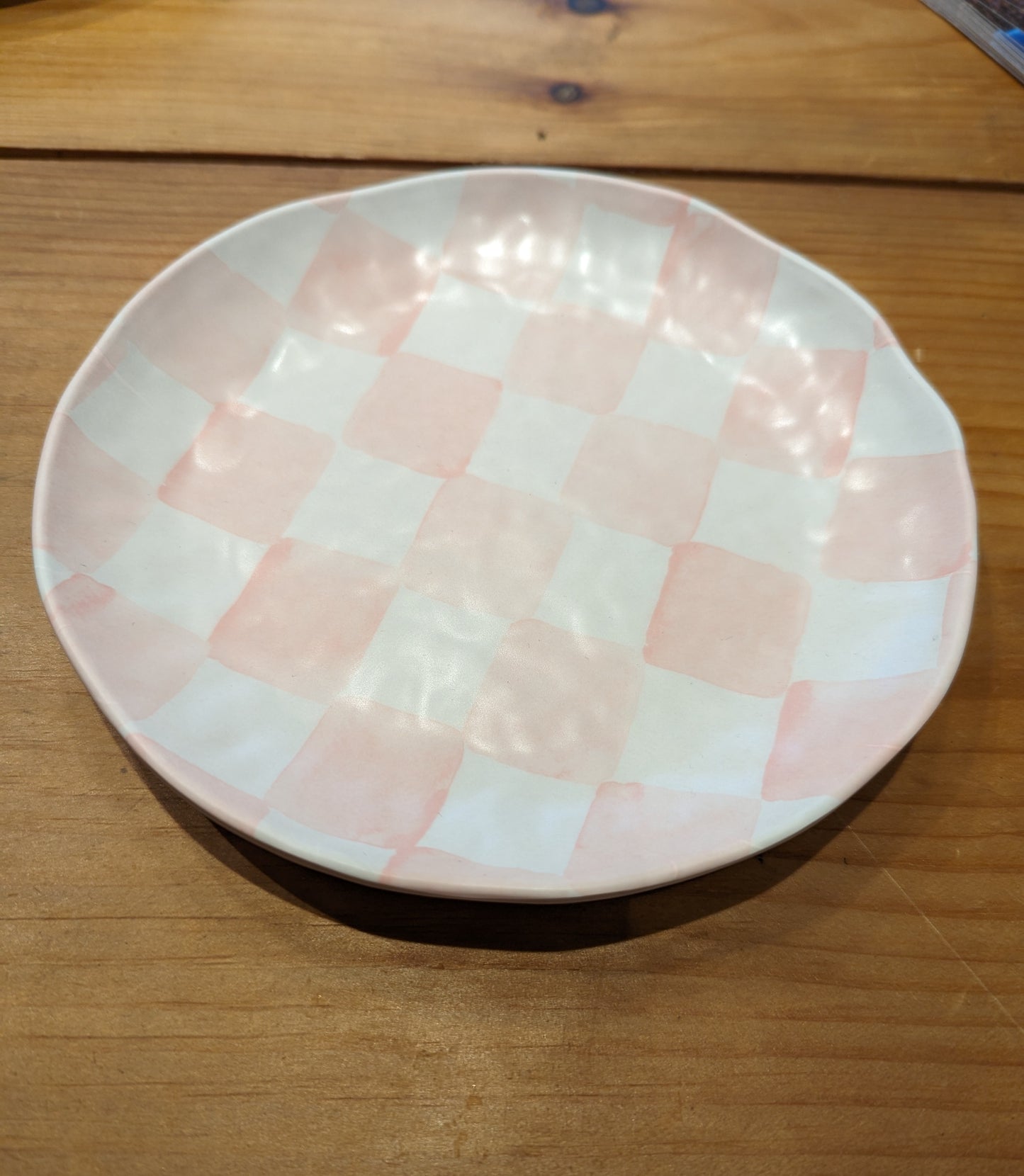 Small Checkered Melamine Plates - Set of 4