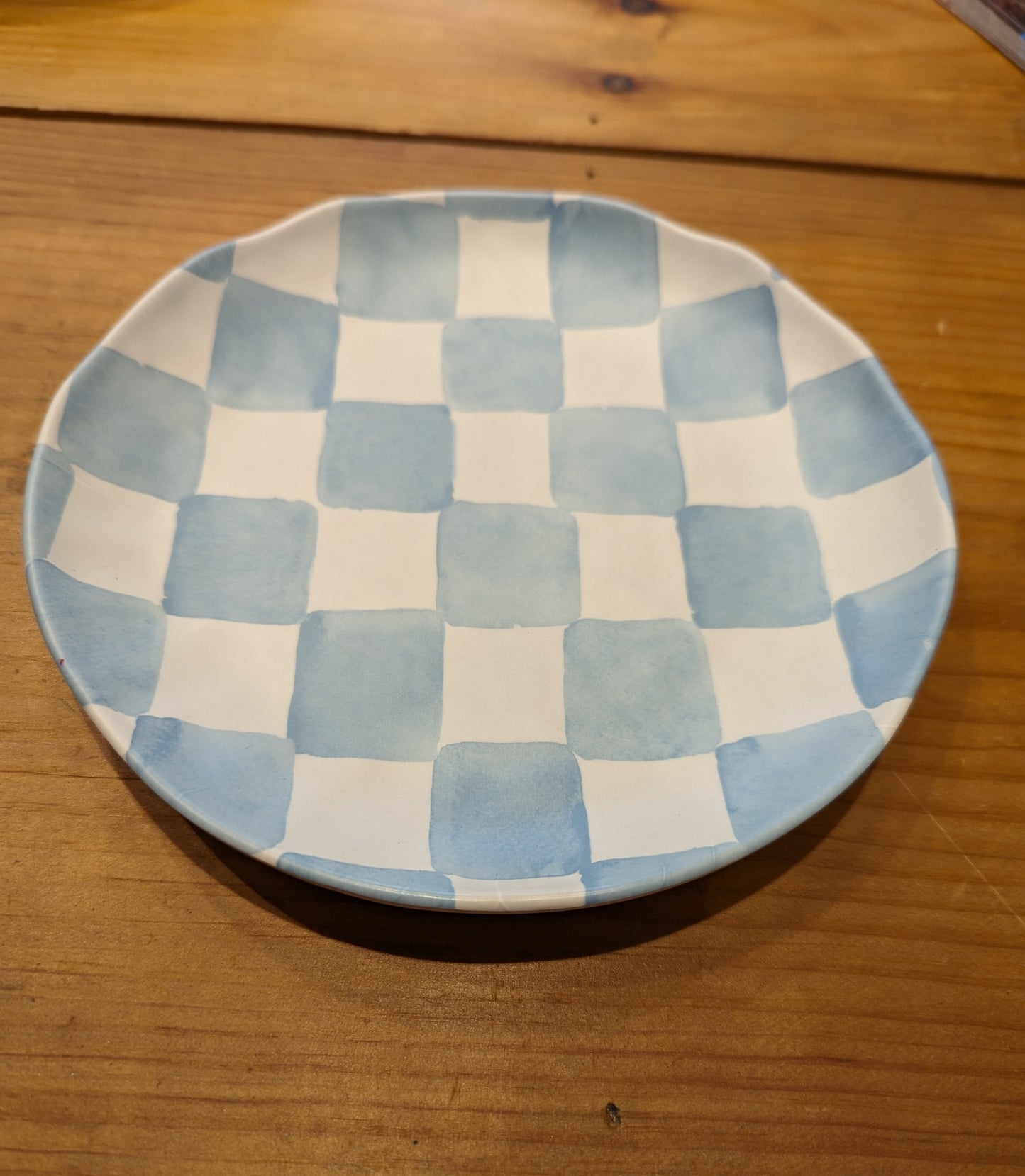 Small Checkered Melamine Plates - Set of 4