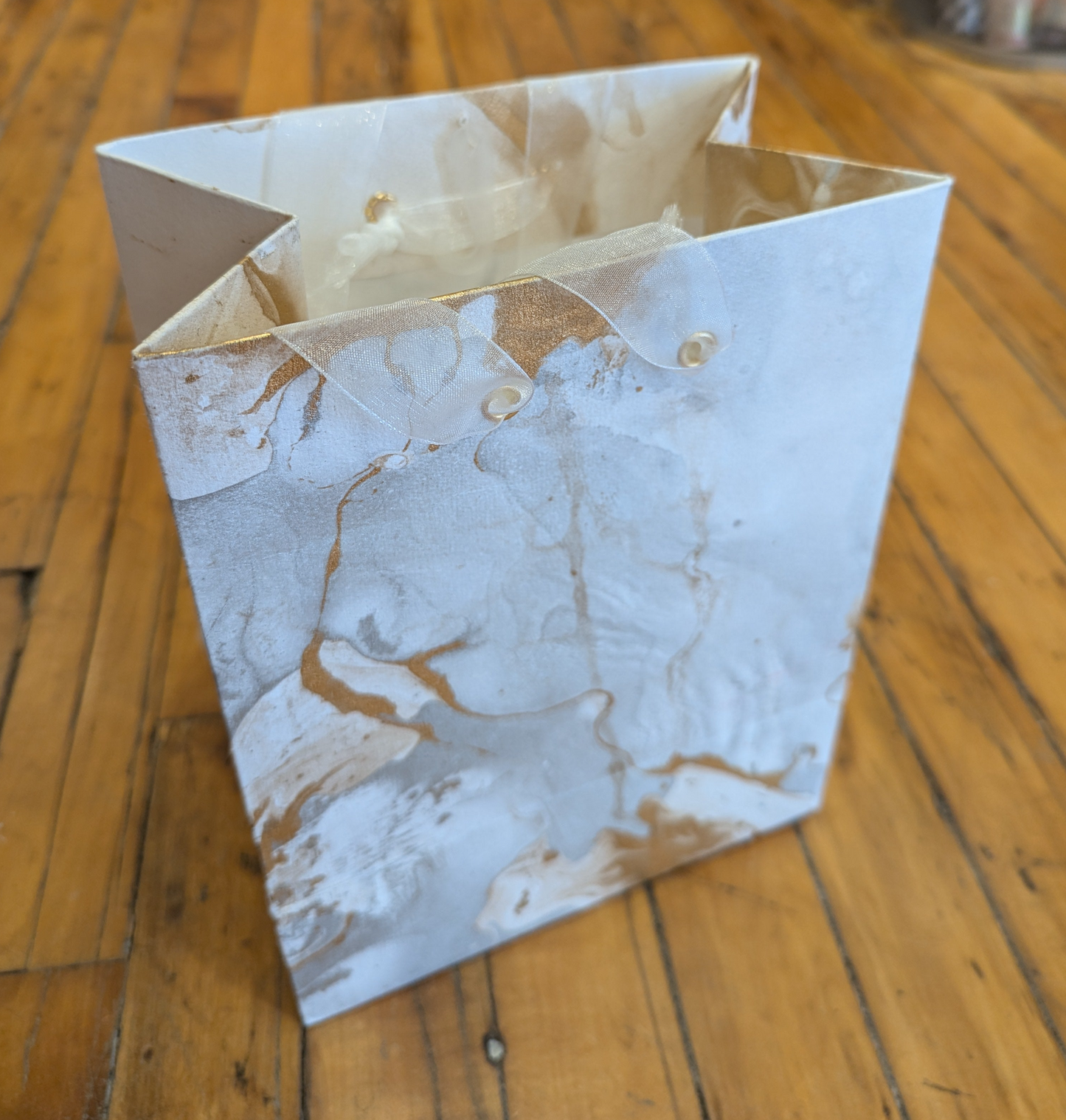 Gold Marble Small Gift Bag