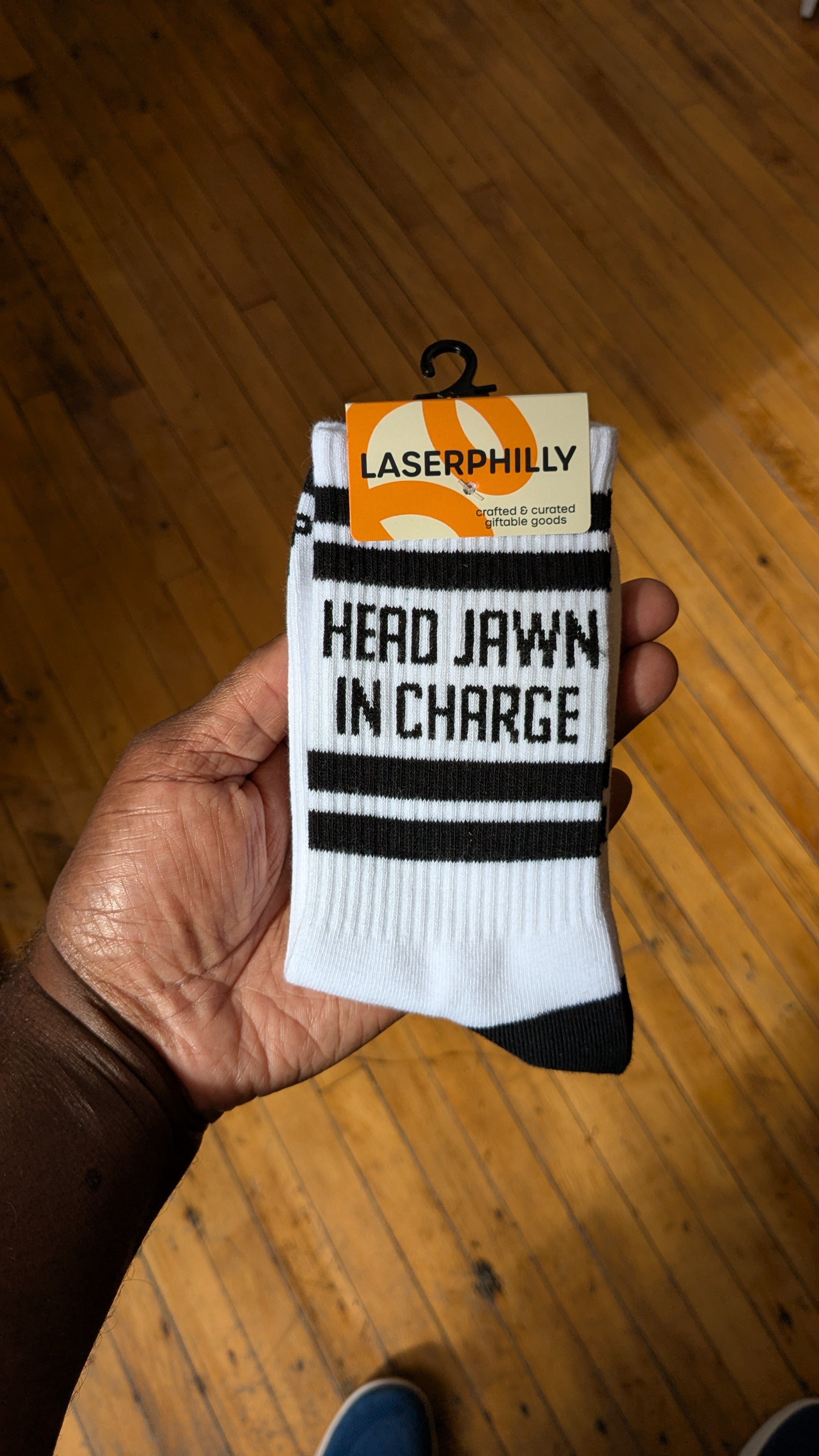 Laser Philly Head Jawn in Charge Socks