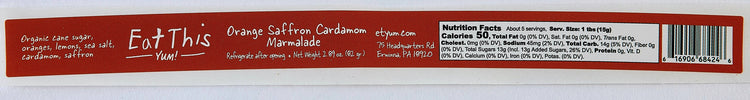 Orange Saffron Cardamom Marmalade : 7 OZ