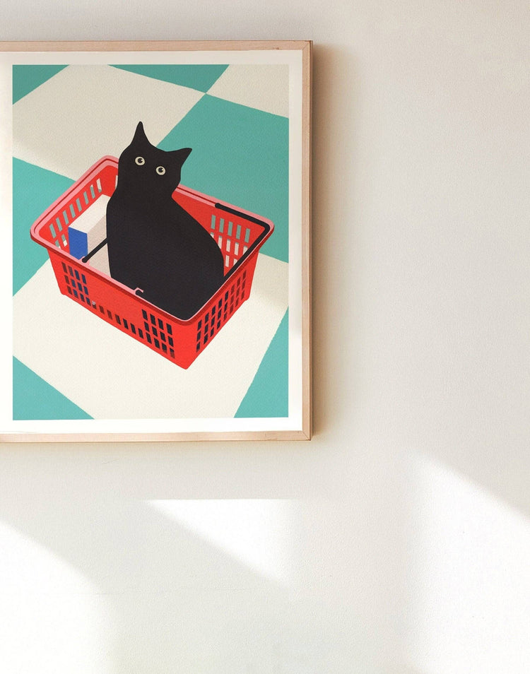 Black Cat Art Print: 11x14 Inches
